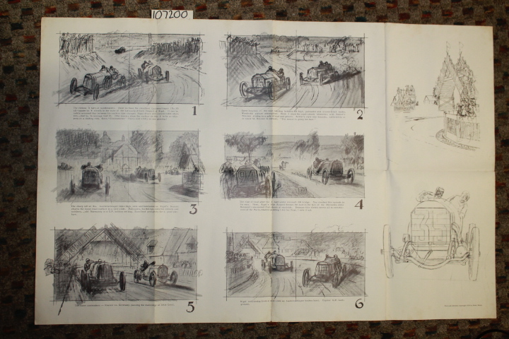 Helck, Peter: 10 Sketches or Paintings of Race Cars  Driver Christian Friedri...