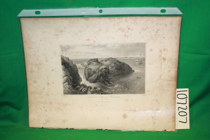 Baynes, T. M.: Carrick-A-Rede, Ireland Etching: Fisher's Drawing Room Scrap-B...