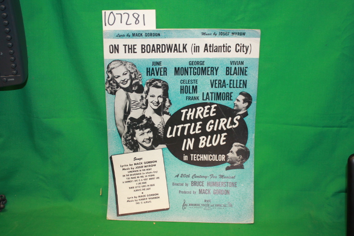 Bregman, Vocco and Conn.: Three Little Girls in Blue Souvenir Sheet Music fro...