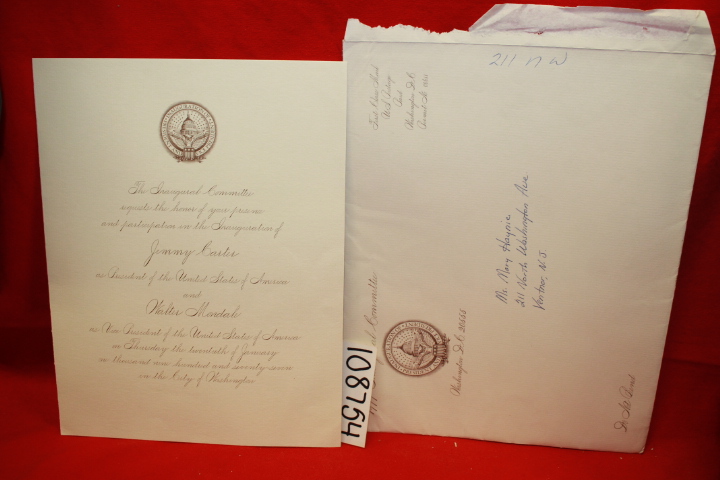 1977 Inagural Committee: 1977 Inagural Committee Envelope with Inaguration In...
