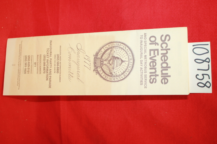 1977 Inagural Committee: 1977 INaugural Committee: Schedule of Events and Spe...