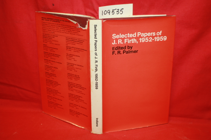 PALMER, F. R.: SELECTED PAPERS OF J. R. FIRTH 1952-1959