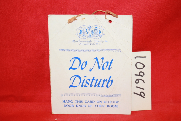 MALBOROUGH - BLENHEIM, ATLANTIC CITY...: DO NOT DISTURB CARD MALBOROUGH - BLE...