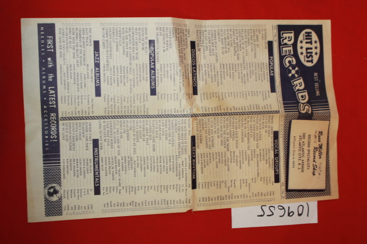 RUSS MILLER RECORD SHOP: HIT LIST BEST SELLING RECORDS FLYER VOL. 7/NO.2P RUS...