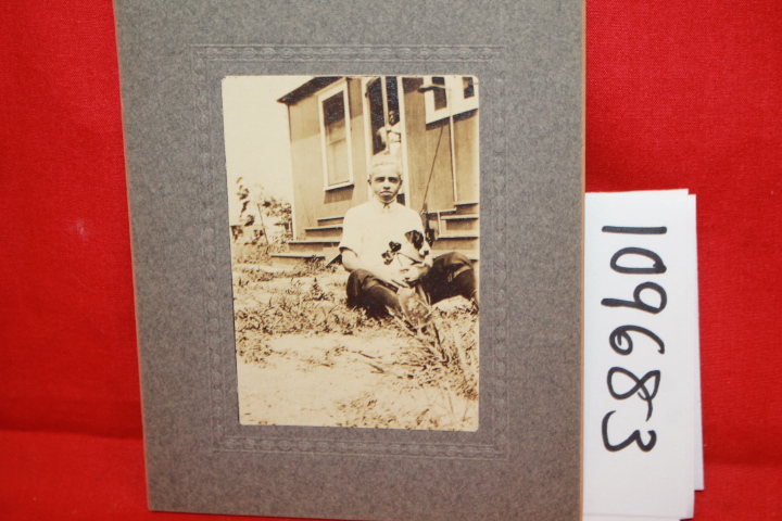 WILDWOOD, NJ: PHOTO MOUNTED AFRICIAN AMERICAN NEGRO & JACK RUSSELL TERRIER