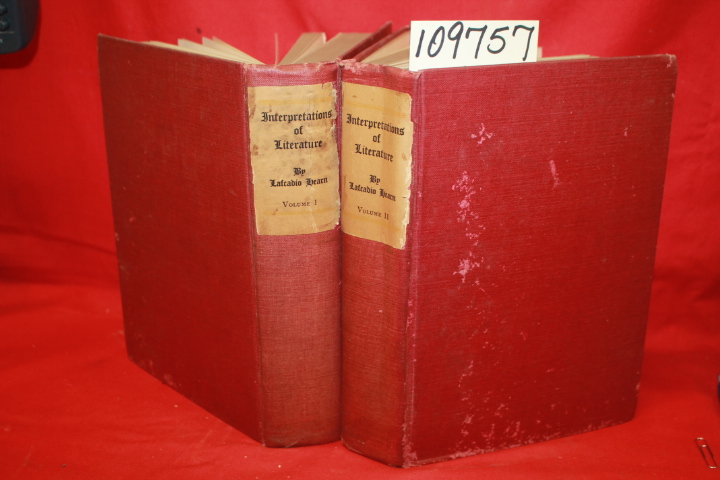 HEARN, LAFCADIO: INTERPRETATIONS OF LITERATURE 2 VOLUMES