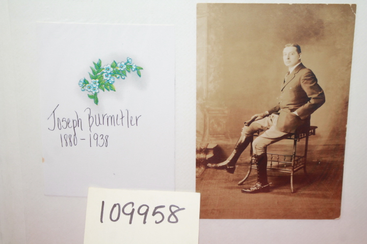 BURMETLER, JOSEPH: BLACK & WHITE PHOTOGRAPH OF JOSEPH BURMETLER 1880-1938