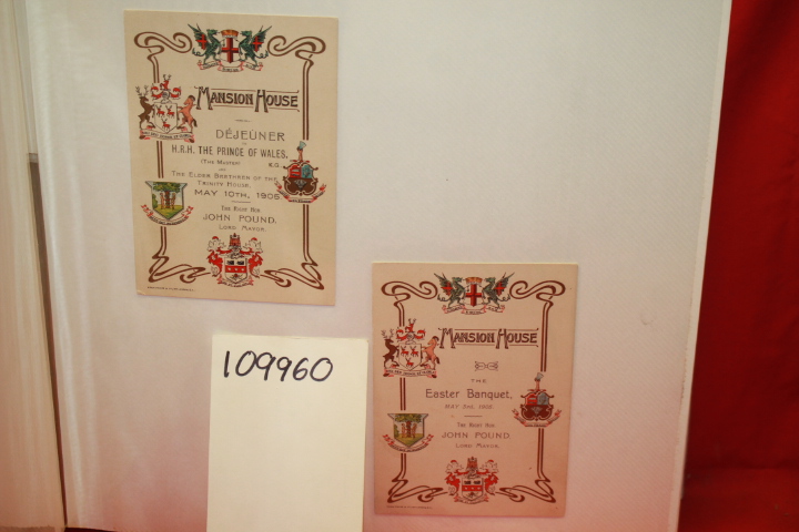 DEJEUNER H.R.H. THE PRINCE OF WALES,: LUNCH PROGRAM FROM THE MANSION HOUSE (2)