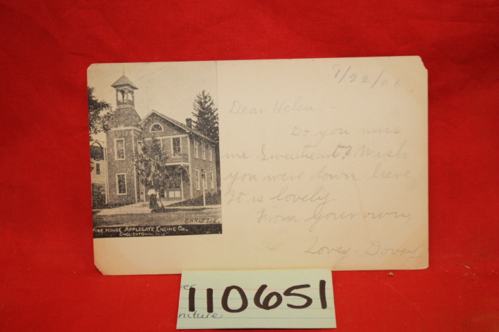 Fire House Applegate Engine Co.: Fire House Applegate Engine Co. Post Card