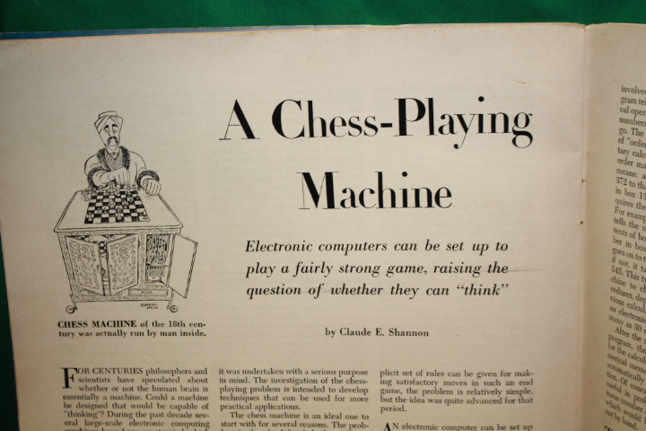 Shannon, Claude E.: A Chess Playing Machine in Scientific American Magazine