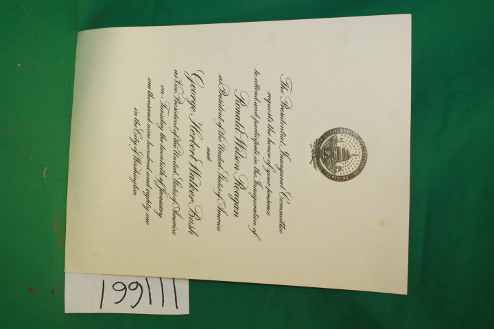 Ronald Reagan Inauguration: Official Invitation to President Ronald Reagan's ...