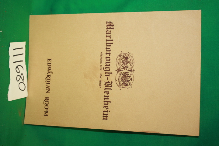 Marlborough-Blenheim: Marlborough-Blenheim Club Lucheon Menu at Edwardian Room