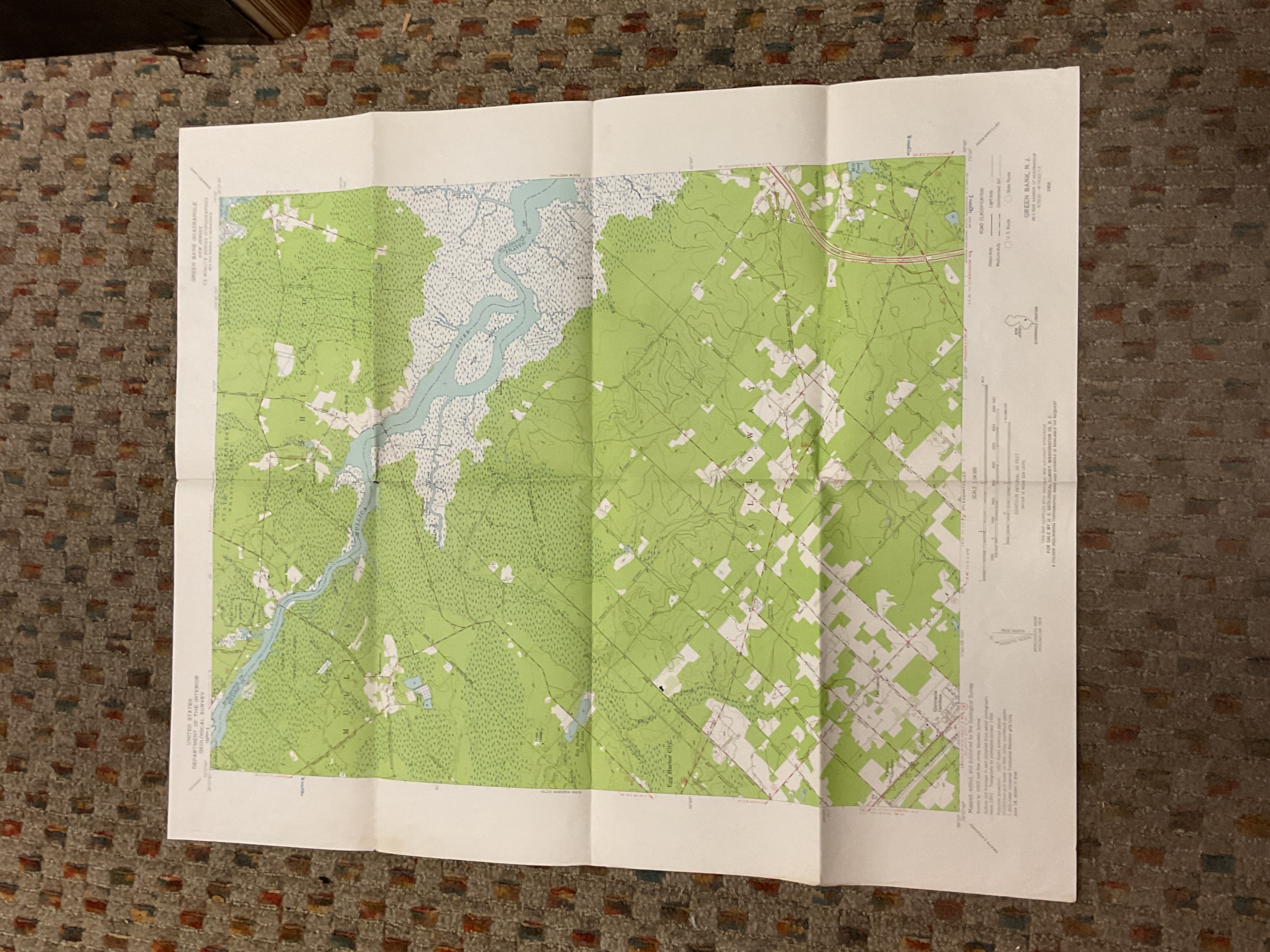 Army Map Service: Map of Green Bank, New Jersey