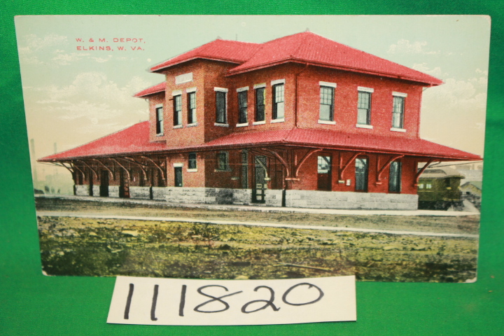 J. A. Gardner Imp. Co.: W & M Depot, Elkins, West Virginia Post Card