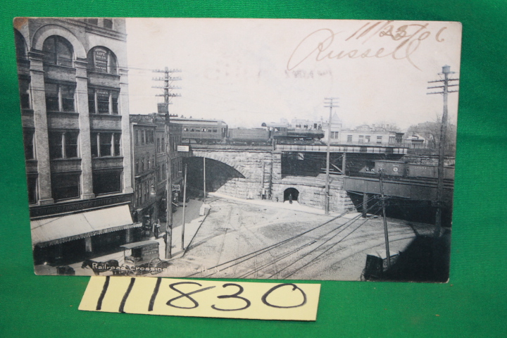 Elizabeth Novelty Co: Railroad Crossing in Elizabeth, New Jersey Post Card