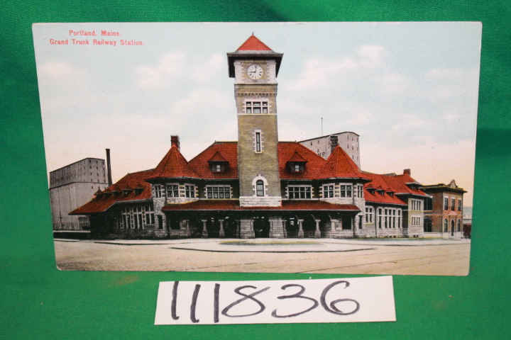 Hugh C. Leighton Co: Portland, Maine, Grand Trunk Railway Station Post Card