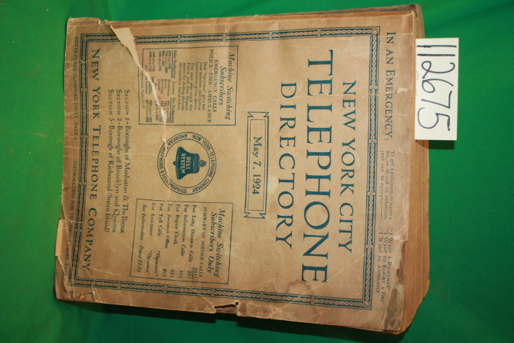 New York Telephone Company: New York Telephone Directory May 7, 1924