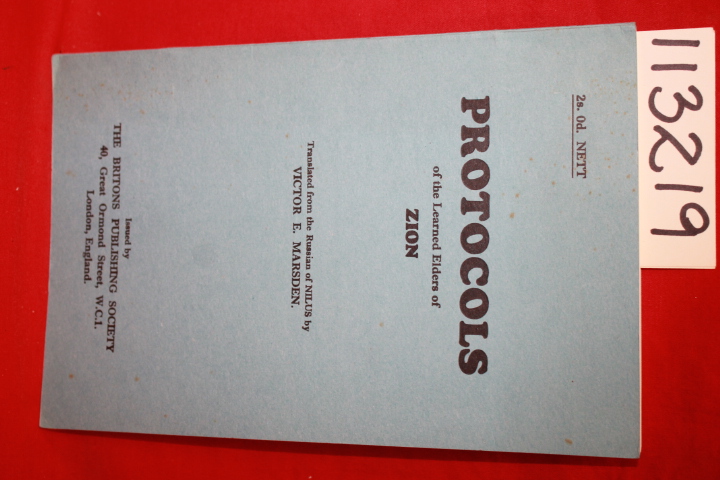 Nilus ; Marsden, Victor E. (translator): Protocols of the Learned Elders of Zion