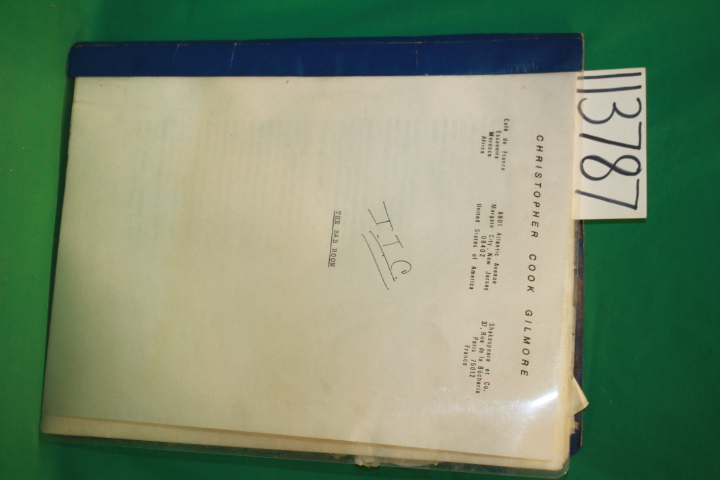 Gilmore, Christopher Cook: The Bad Room Typed Manuscript